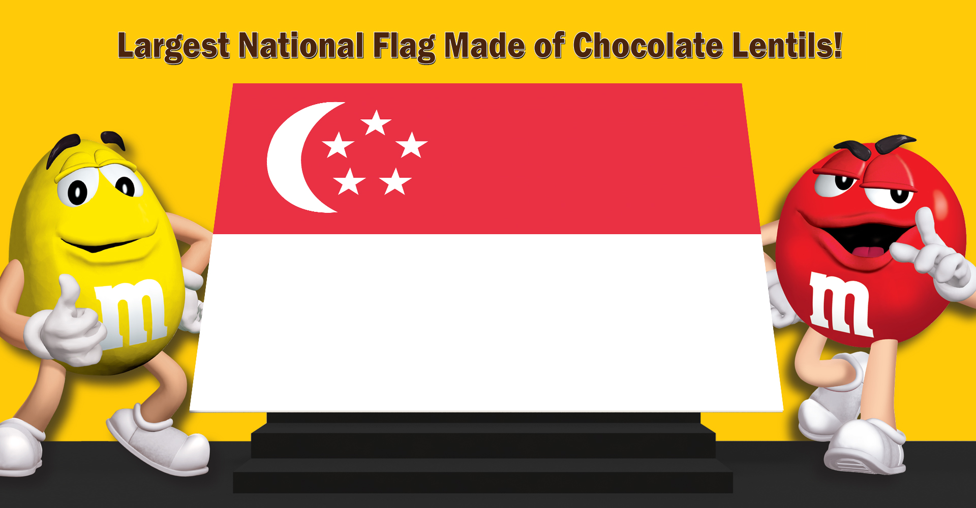 M&Ms Singapore Flag Lentil Wall