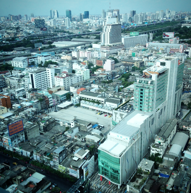 View of bustling Bangkok from my hotel room at Amari Watergate