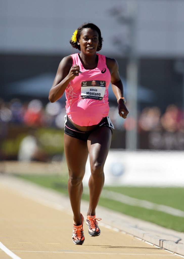 Alysia Montano ran an 800-meter race at the U.S. Track and Field Championships on Thursday while 34 weeks pregnant.  Photo credit: Time.com