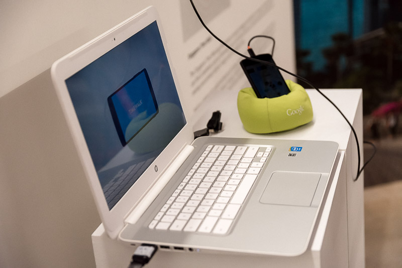 Set-up of the learning booth of the Google TIme Walk app