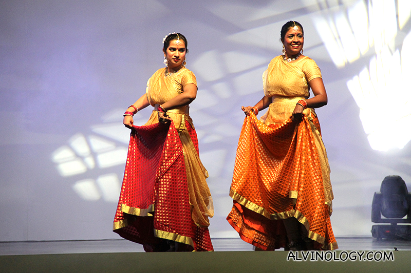 Indian cultural dance on stage at the Supertree Grove 