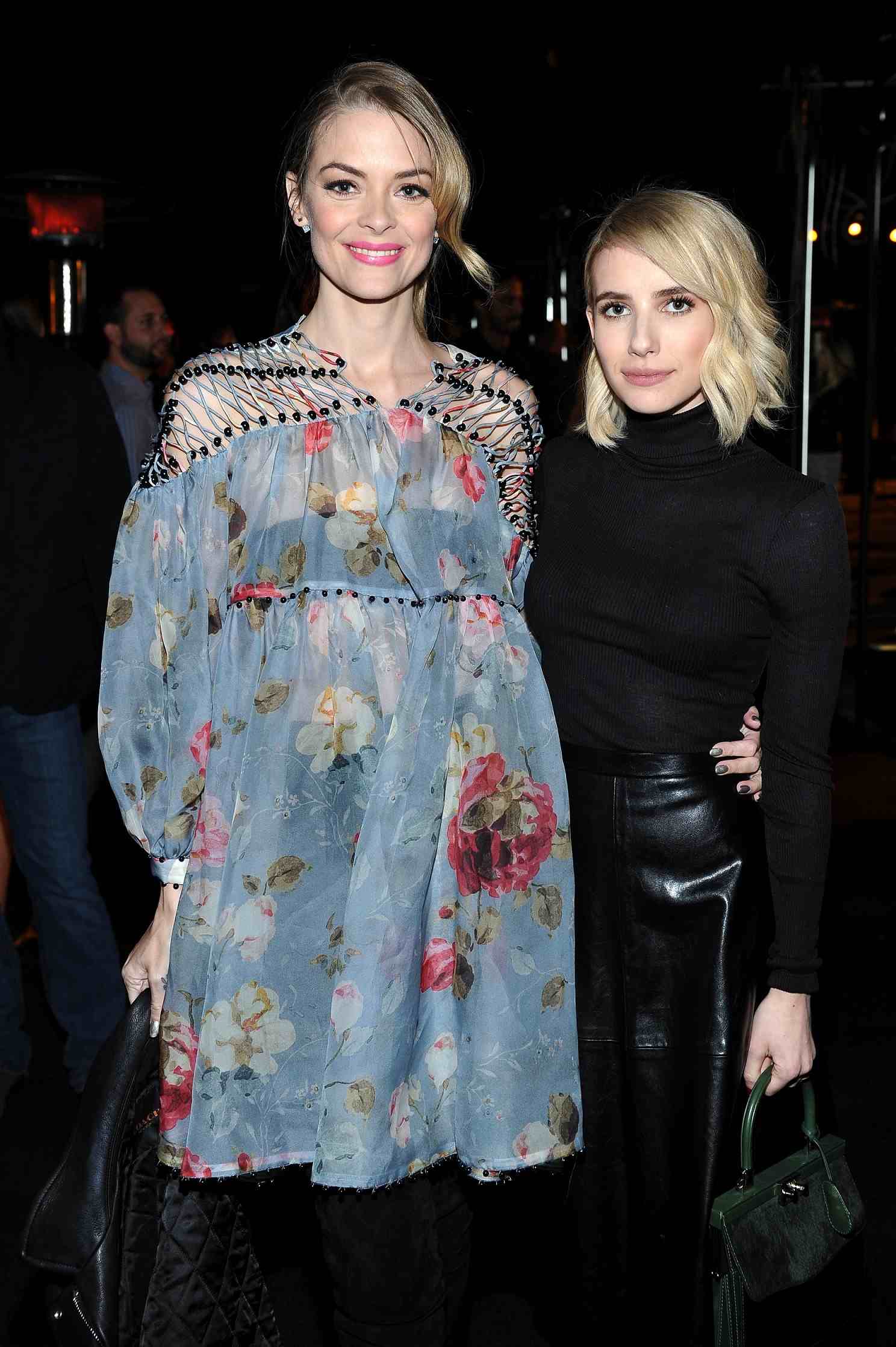 BEVERLY HILLS, CA - NOVEMBER 18: Actrresses Jaime King (L) and Emma Roberts attend Louis XIII Celebration of "100 Years" The Movie You Will Never See, starring John Malkovich at a private residence on November 18, 2015 in Beverly Hills, California. (Photo by Donato Sardella/Getty Images for Louis XIII)
