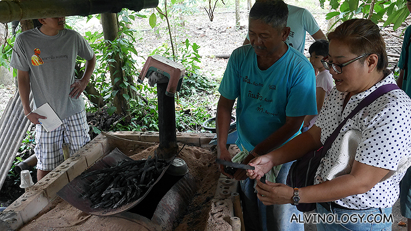 Making charcoal with wood from the land