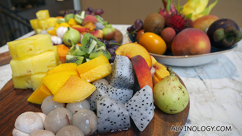 Fruit platters with fresh local produce 