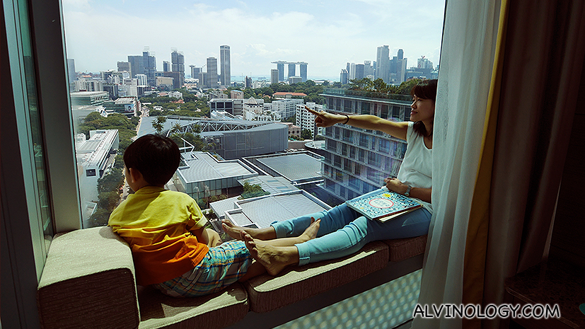 Rachel and Asher enjoying the view from our room 