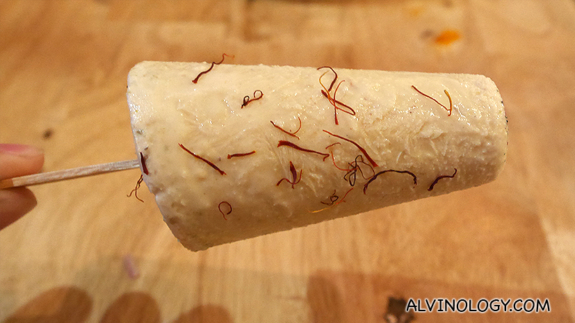 Malai Kulfi (S$3) - Home-made frozen milk dessert with ground pistachios and almonds