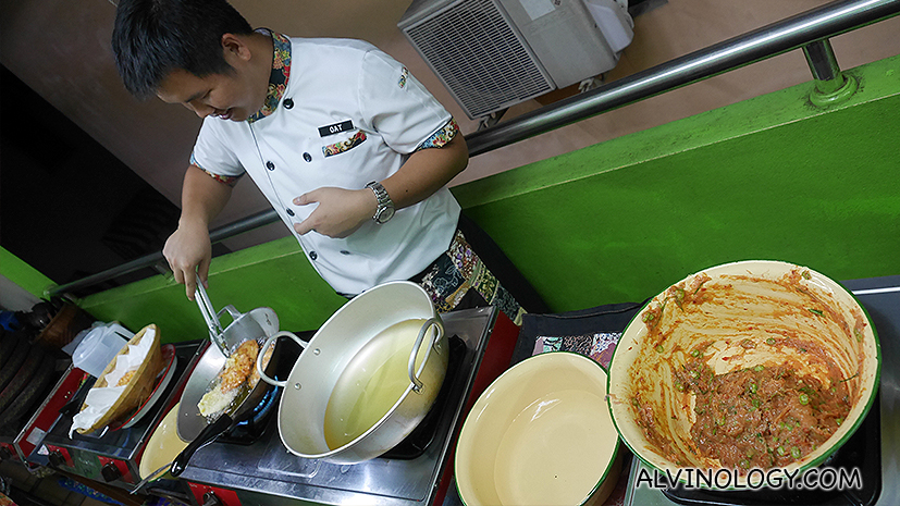 Frying the fishcake