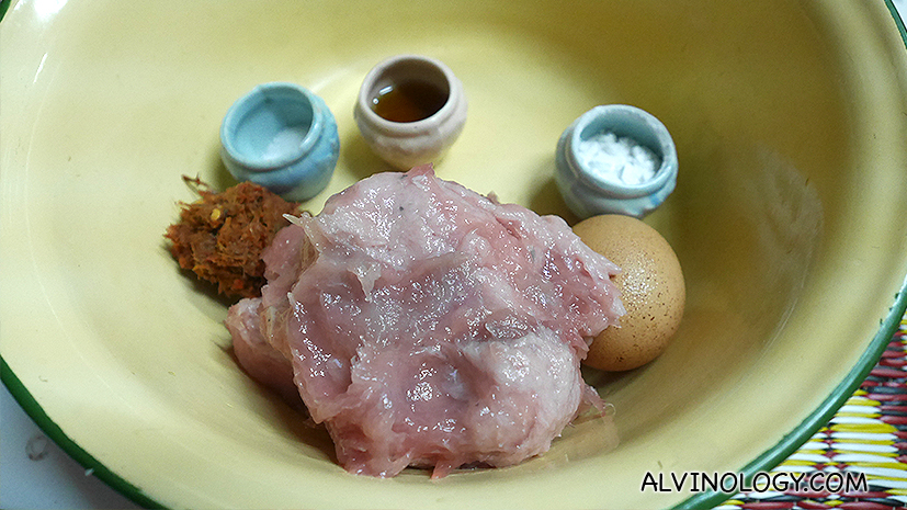 Rest of the ingredients for making fishcake