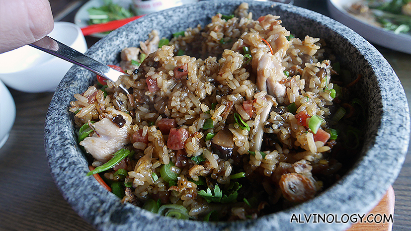 Mixing up the rice 