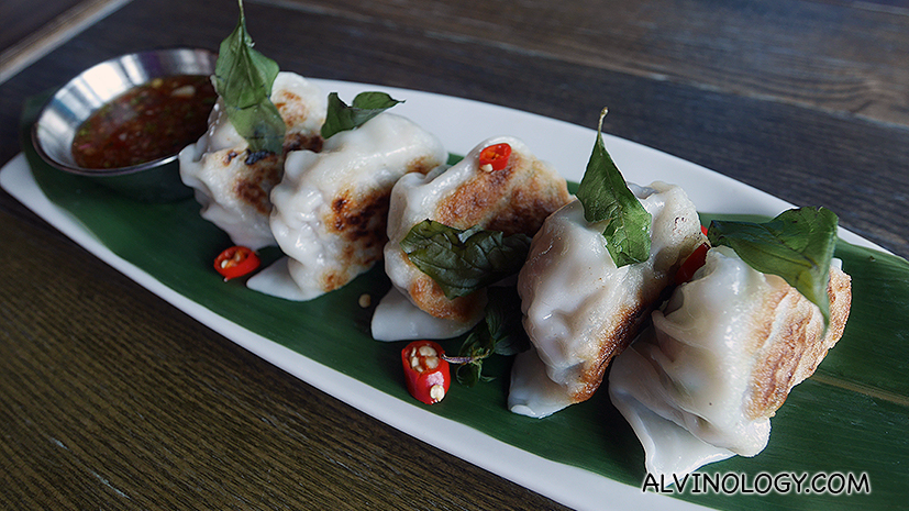 Thai Basil Minced Pork Gyoza (泰式肉碎锅贴) - S$12