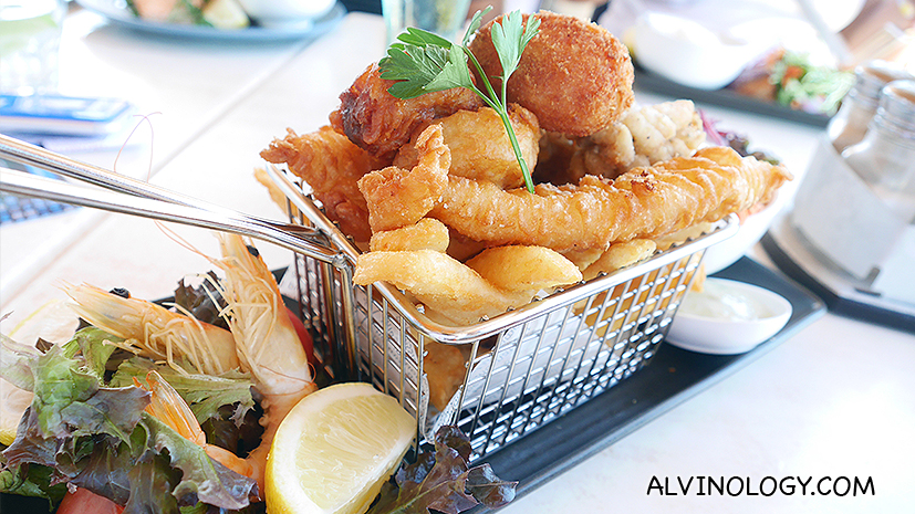 Seafood in a basket 