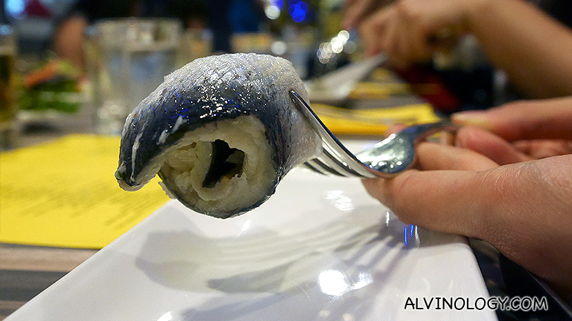 Marinated herring is not something everyone can stomach. Pretty to look at, but not enjoyable for me. 