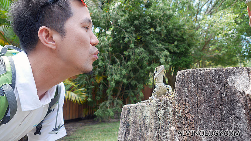 My thai friend, Bomb, trying to kiss a gecko